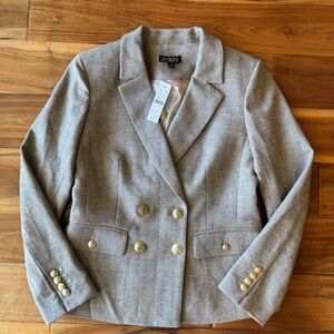 J. Crew Women's Beige Blazer with Gold Accents